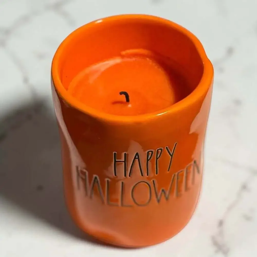 Rae Dunn happy Halloween candle, (double-sided)